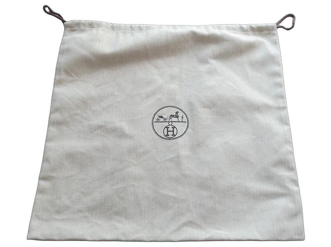 Bolsa de almacenaje de algodón beige Hermès para bolso Hermès Birkin 30 45X43cms
