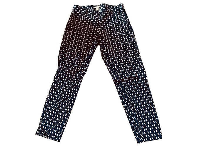 Isabel Marant Pour H&M H&M Hose mit geometrischem Muster Schwarz Weiß Blau