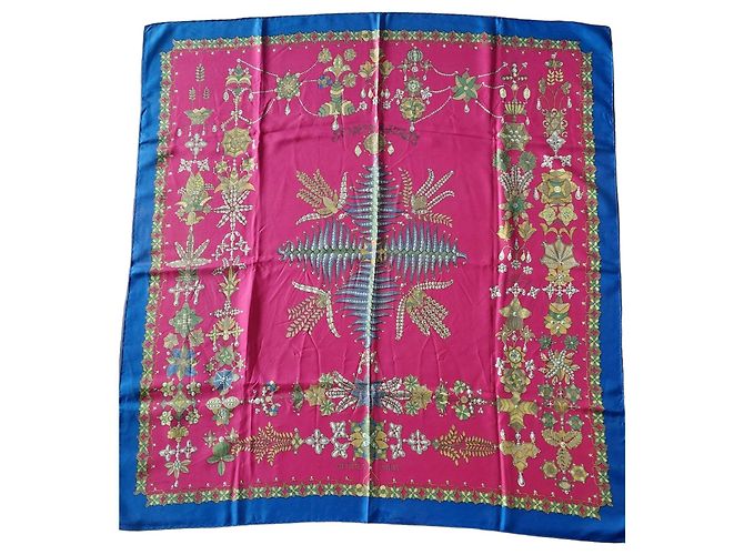Hermès Seidentuch Scheherazade Rot Blau 