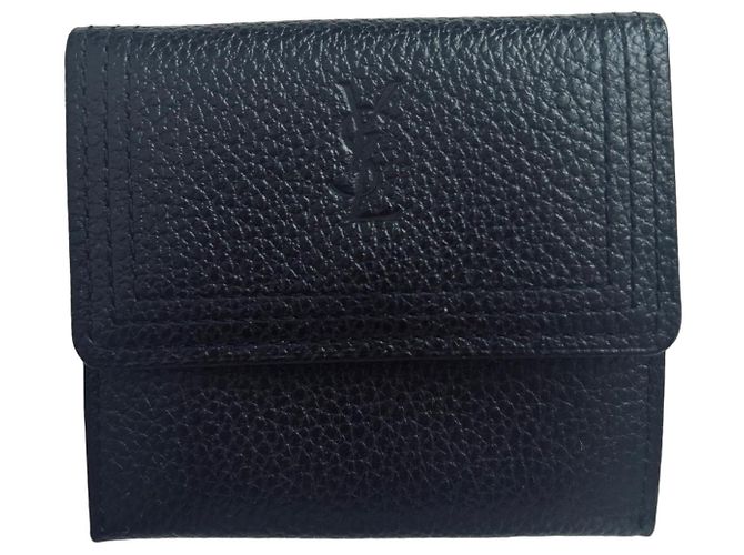 Yves Saint Laurent Saint Laurent Cartera de piel granulada negra Negro 