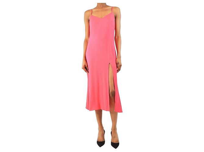 Reformation Pink Crimini Midikleid - Größe UK 6