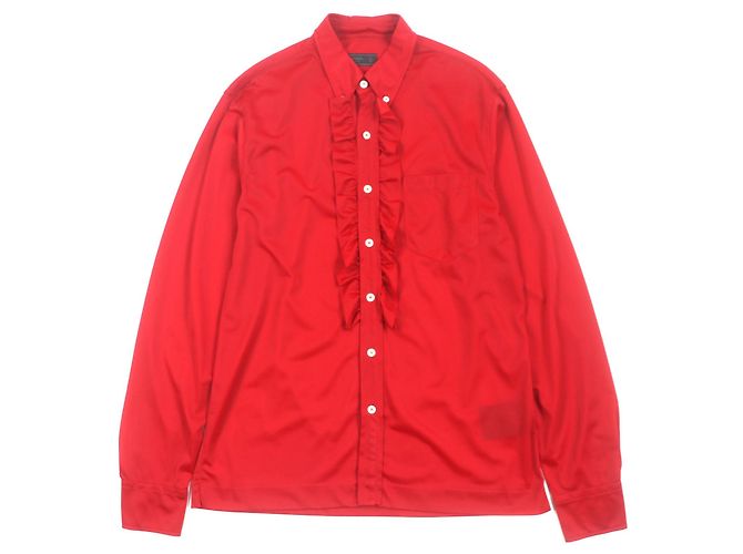 Camicia a maniche lunghe Prada in poliammide Rosso