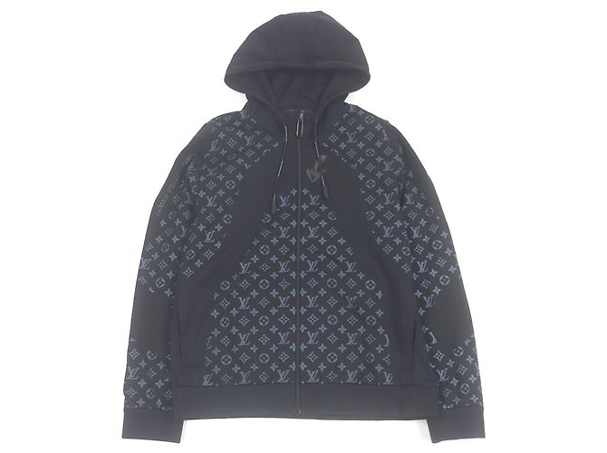 Louis Vuitton LV 2054 Hybrid Zip-Through Monogram Hoodie Schwarz