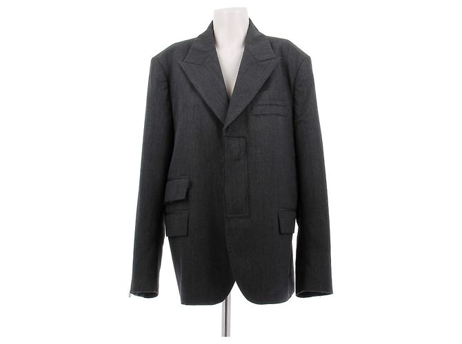 Autre Marque Blazer aus Wolle dunkelgrau