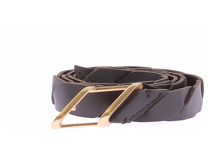 Bottega Veneta Cinto de couro trançado marrom