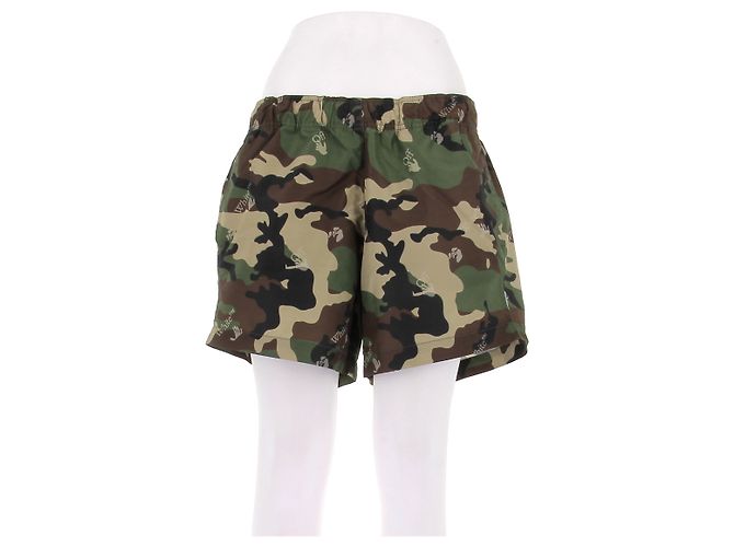 Off White Short de bain camouflage Khaki