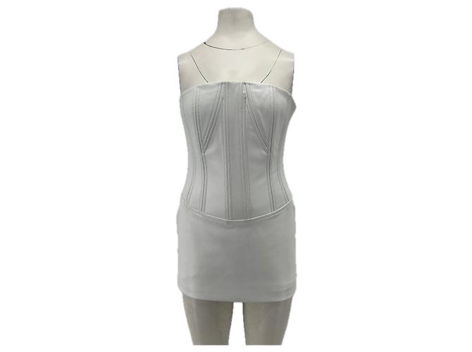 Autre Marque Abito bustier bianco in pelle CEREN OCAK