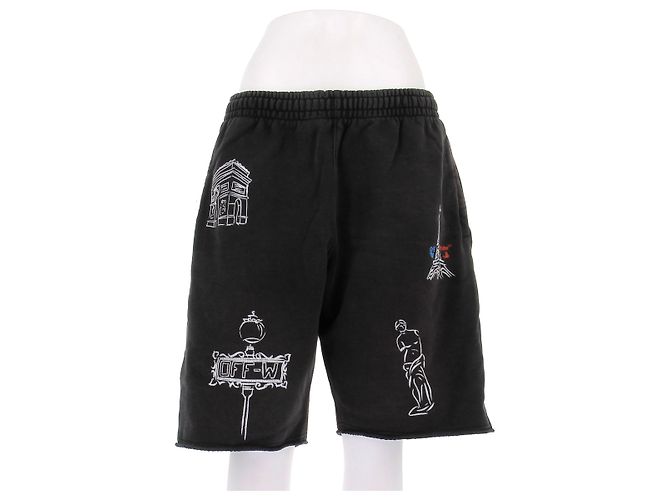 Off White Shorts Schwarz Polyester L