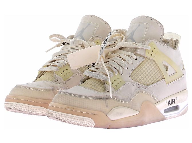 Autre Marque Nike x Off-White Air Jordan 4 Retro Weiß Leder