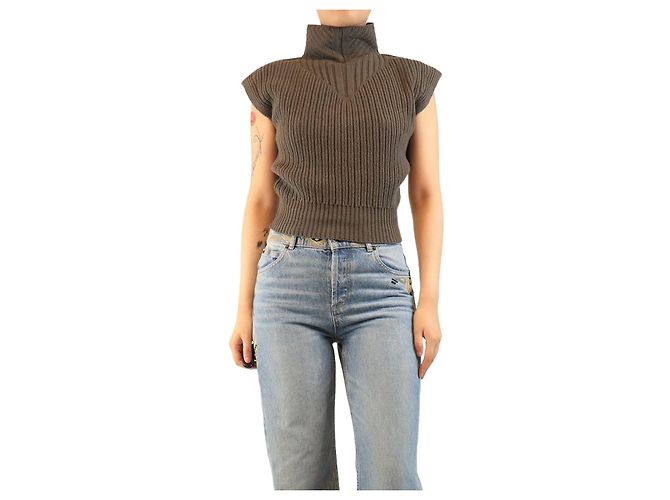 Rick Owens Graue Wollweste mit Rollkragen - Größe S