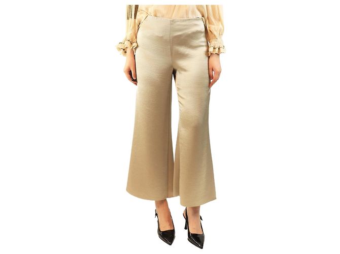 Vince Champagnerfarbene Satinhose - Größe UK 8