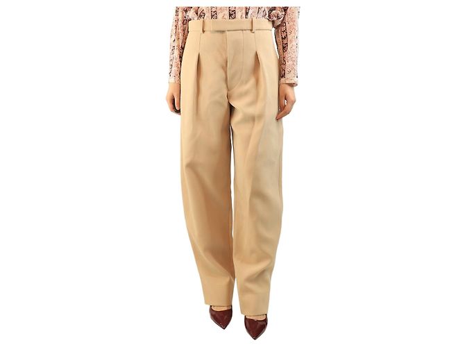 Autre Marque Plissierte Wollhose beige - Größe S