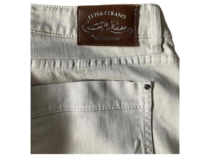 Pantalones Luisa Cerano beige de algodón