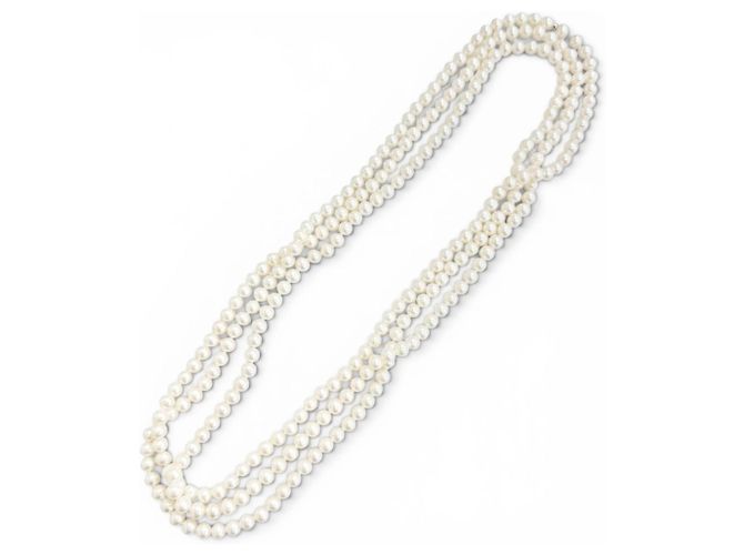 Tiffany & Co Collana lunga Tiffany in perle d'acqua dolce 925 Bianco