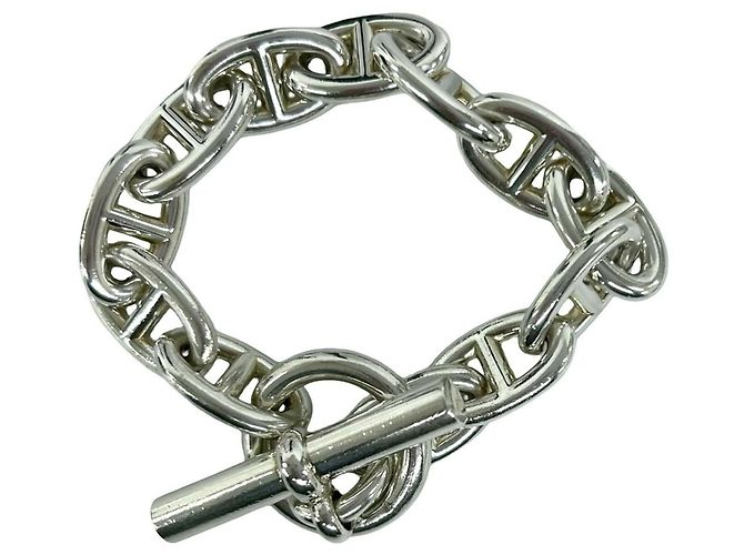 Pulseira Hermès Chaine d'Ancre TGM em prata