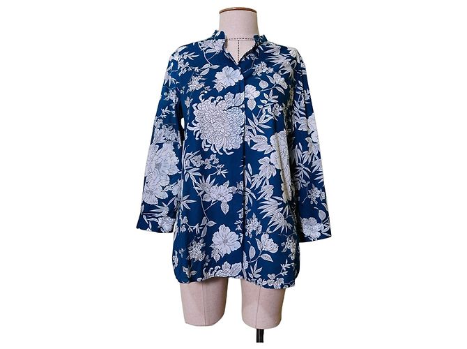 Autre Marque Le Sarte Pettegole Camicia Stampa Floreale Blu Bianco