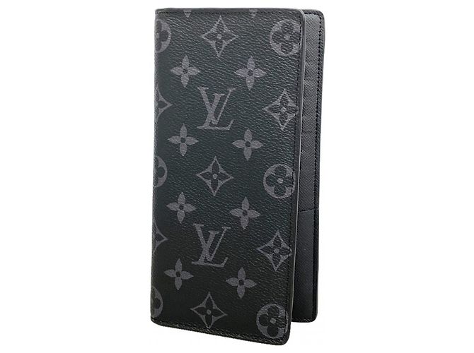 Brazza Louis Vuitton Monogram Eclipse Long Wallet Black