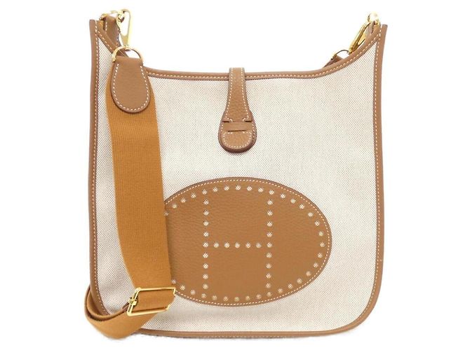 Hermès Borsa a Spalla Hermes Evelyne 3 PM Beige D'oro Crudo