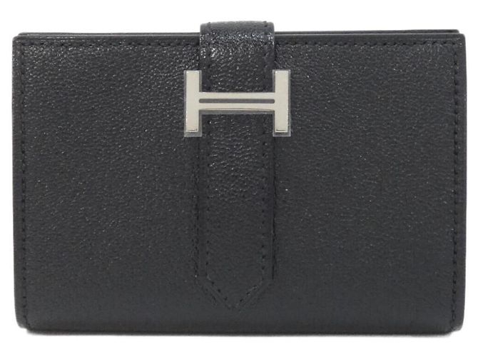 Mini portefeuille Hermès Bearn Noir