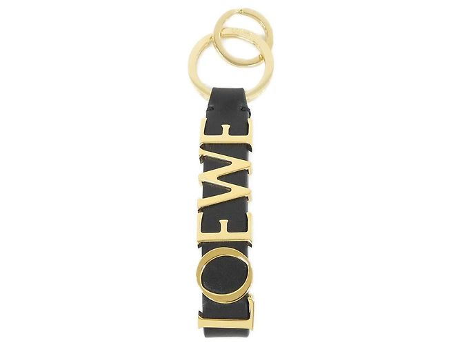 Chaveiro de couro de bezerro Loewe Preto Dourado
