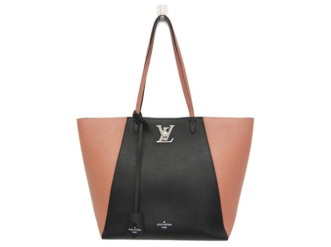 Sac cabas Louis Vuitton Lock Me M42288 Noir Rose