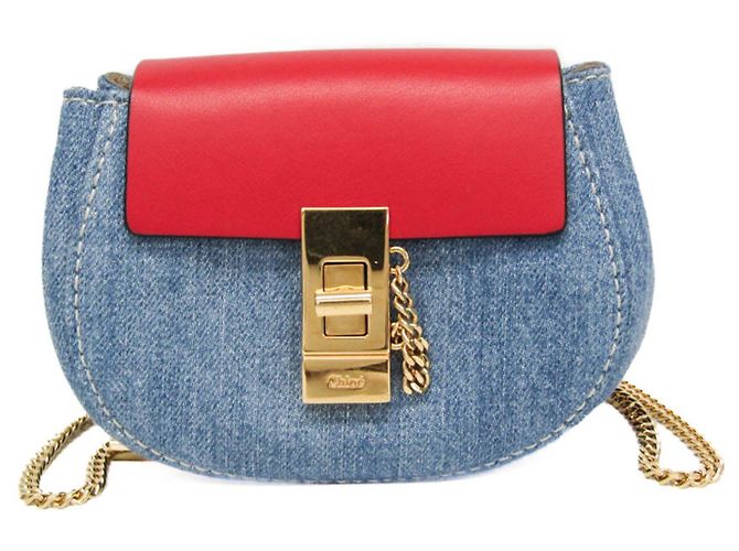 Mini zaino a tracolla Chloé Drew Rosso Blu