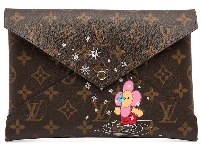 Conjunto de Pochette Louis Vuitton Brown Monogram Christmas Animation Vivienne Kirigami Marrom
