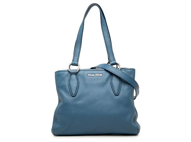 Miu Miu Borsa Small Vitello Phenix Blu