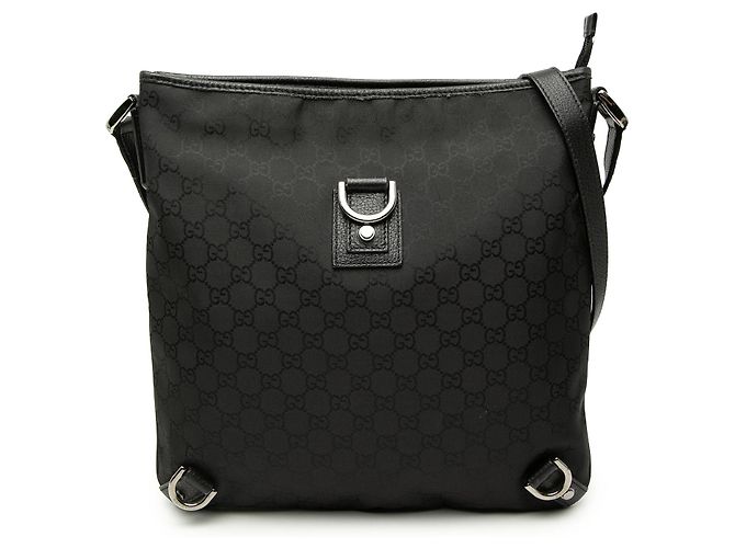 Borsa a tracolla Gucci Black GG Nylon Abbey D Ring Nero
