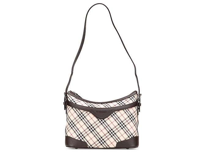 Bolso de hombro de lona Burberry Beige Nova Check