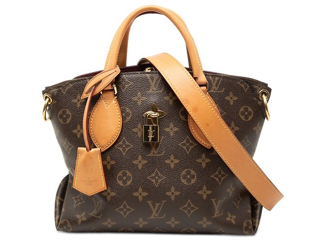 Tote PM Louis Vuitton Marrone Monogram Flower con zip