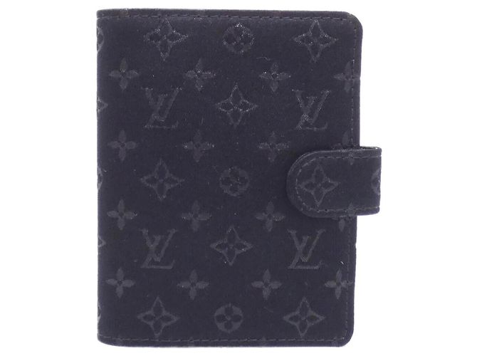 Louis Vuitton Monogram Satin Agenda Mini Organizer Black