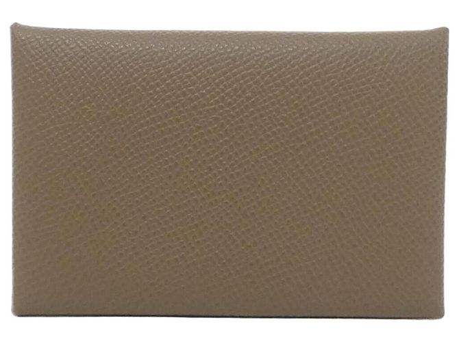 Hermès Calvi Visitenkartenetui Hermes Beige Taupe