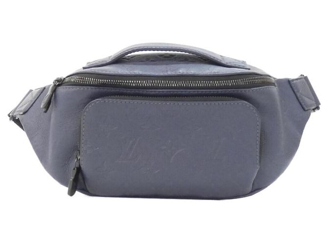 Borsa a Spalla Louis Vuitton Monogram Shadow Rush Nero Blu Blu navy