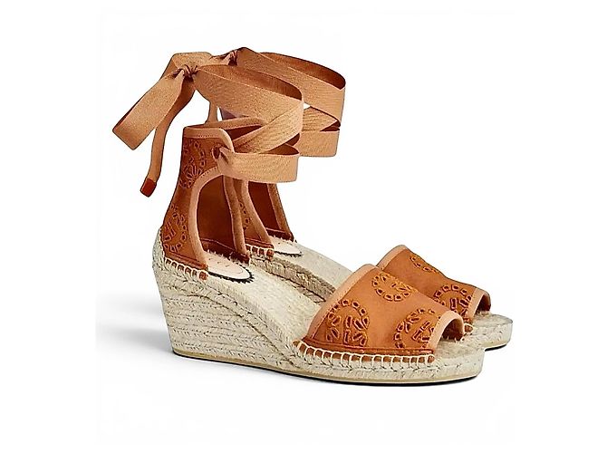 Gucci Espadrilles con zeppa e lacci Marrone 