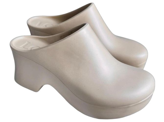 Loewe Rubber Platform Clogs Beige