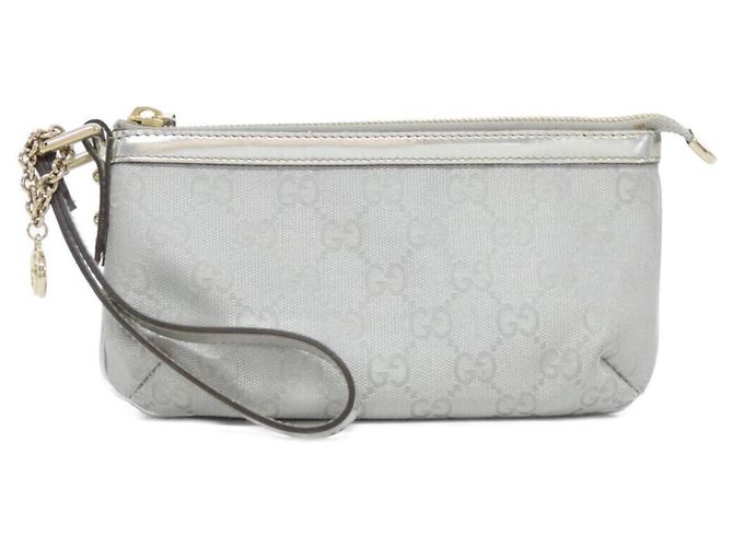 Gucci Silver GG Canvas Handtasche Silber