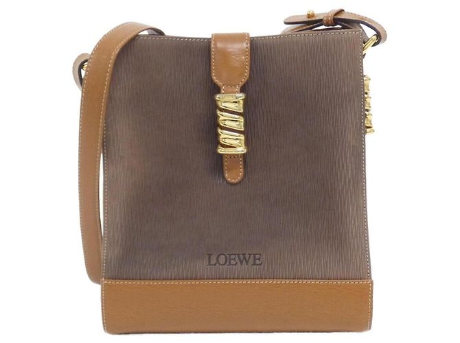 Bolsa de ombro em couro marrom Loewe