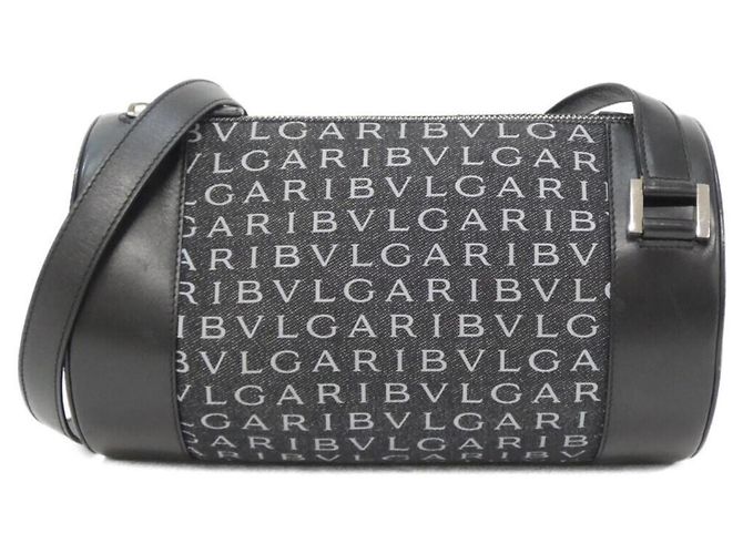 Bulgari Bolsa de ombro em denim Bvlgari Marrom Preto