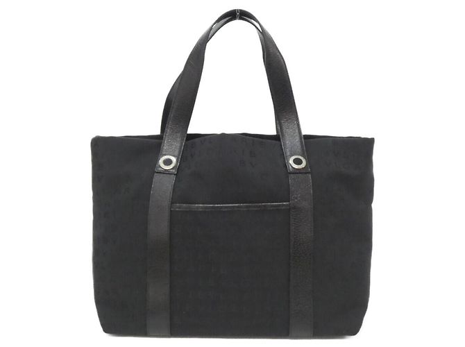Bulgari Bolsa Bvlgari preta de couro e lona Preto