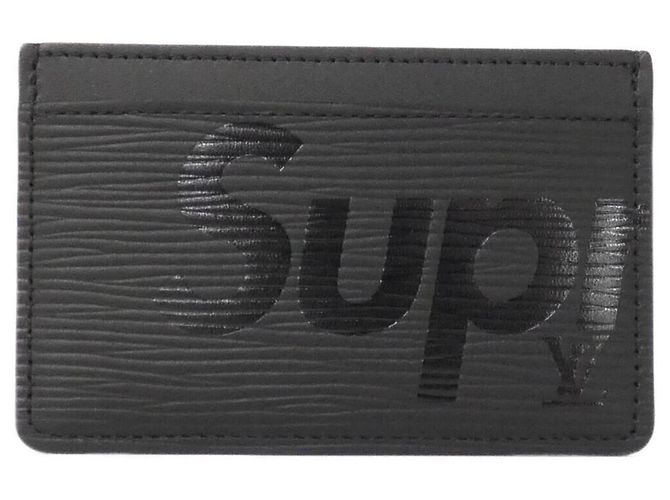 Porte-cartes en cuir Epi Louis Vuitton Noir