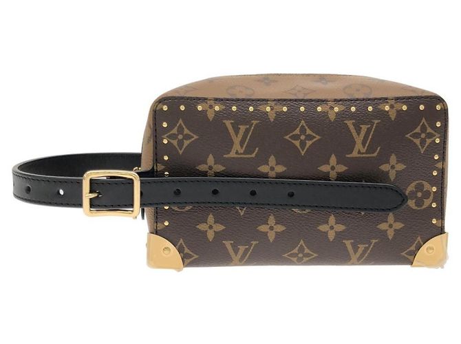 Louis Vuitton Monogram Reverse Locker Dopp Kit Brown