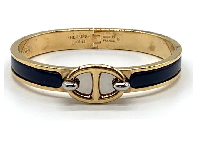 Hermès Bracelet Mini Click Chaine d'Ancre plaqué or jaune Hermes Doré 