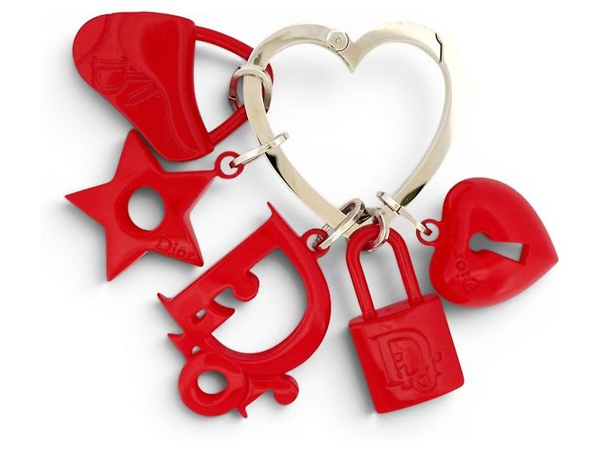 CHRISTIAN DIOR SADDLE STAR LOCK CHARM KEY HOLDER