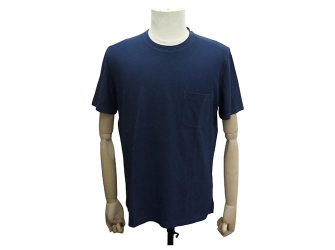 Hermès NUOVA MAGLIETTA HERMES UOMO TAGLIA L M 48 COTONE BLU
