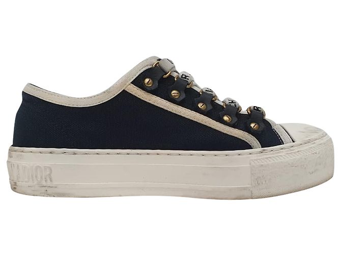 Baskets Dior Walk 'n' Dior en coton bleu marine