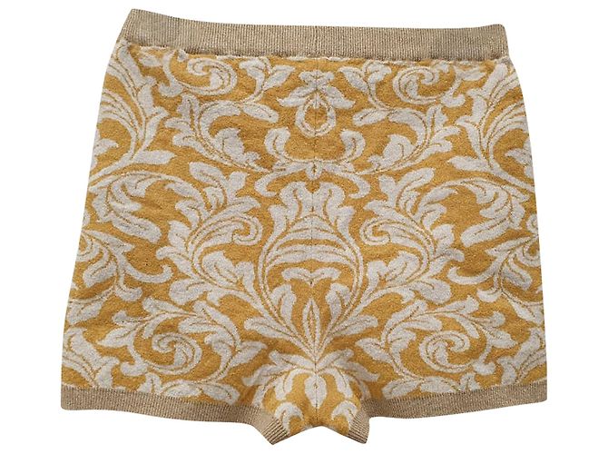 Sandro Misha Metallic-Threaded Shorts in Yellow Viscose