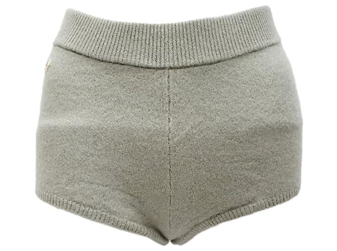 Sandro Strick-Mini Shorts aus grauer Wolle