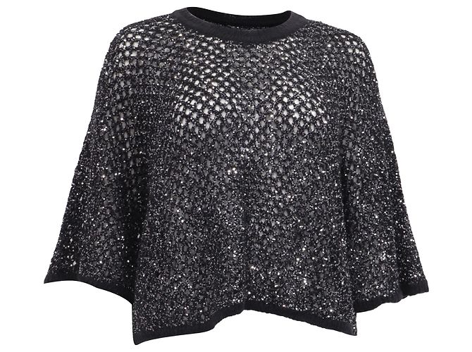 Pull à col rond Ba&sh en polyamide noir