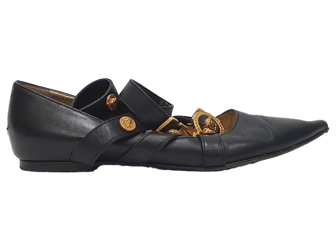 Sapatilhas Versace Tribute Logo em couro preto